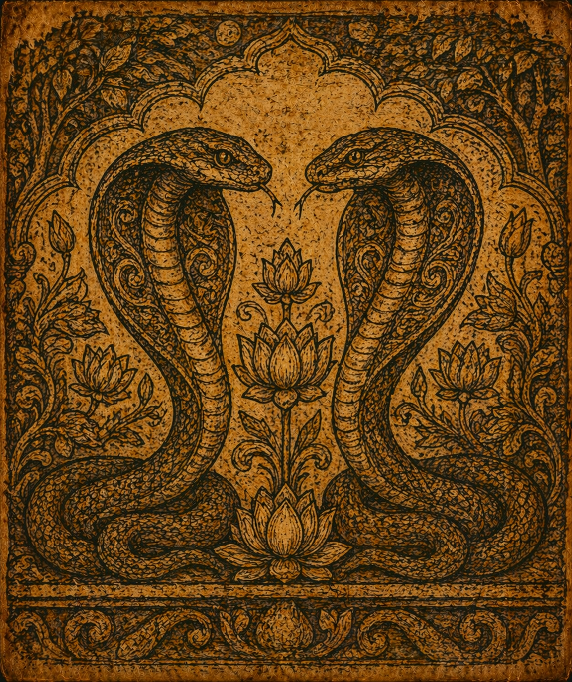 Sacred cobras — Kerala temple art